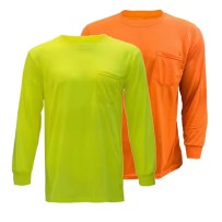 High Quality  Cotton Crew Neck Fluorescent Shirt Luminous Safety t Shirt