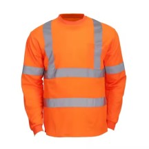 Reflective Safety hi vis High Visibility Workwear Construction top quality 100% Polyester full sleeve t shirt
