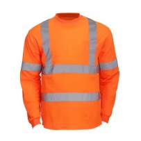 Reflective Safety hi vis High Visibility Workwear Construction top quality 100% Polyester full sleeve t shirt