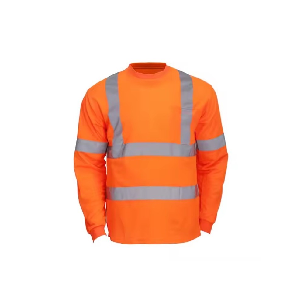 Reflective Safety hi vis High Visibility Workwear Construction top quality 100% Polyester full sleeve t shirt