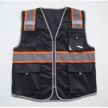Black Net Engineer Safety Vest with Multi Pocket