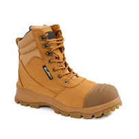 High-cutting Nubunk Leather Safety Work Boots Zipper Velcro Steel