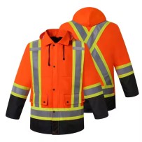 Safety Cold Weather Clothes Hi-vis Rain Jacket Red Safety Jackets